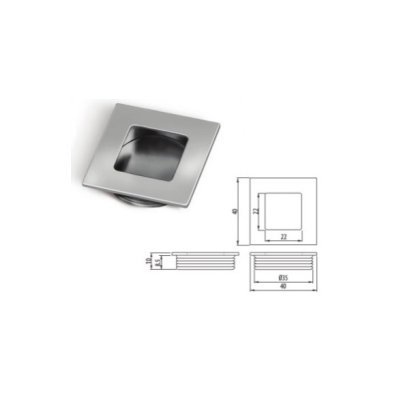 226 Square Recessed Handle