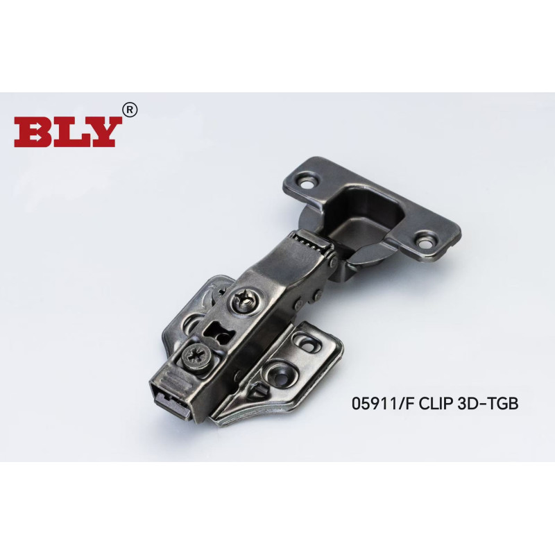 Impact Hydraulic Hinge With Clip-On 3D Base, Black